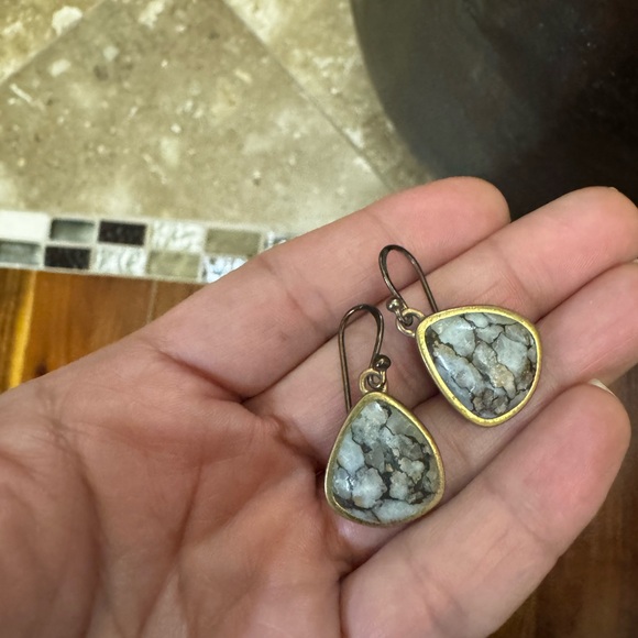 Studio Barse Infused Calcite and Copper Earrings - Picture 3 of 3